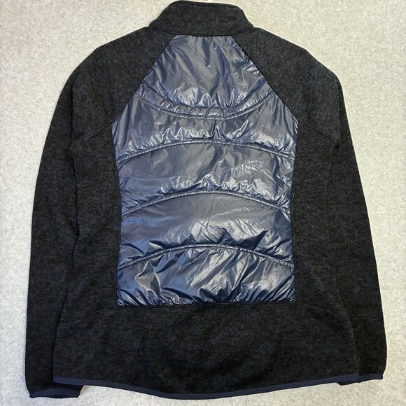 London Fog Hybrid Softshell Puffer Jacket Navy Zip Front Women’s Size Small - Picture 7 of 7